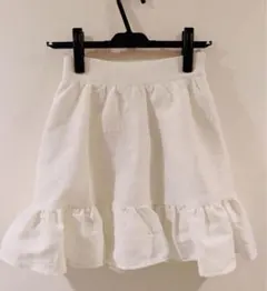 ホワイト フレアスカート スカート ラメ入りevelyn エブリン