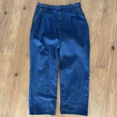 PAPAS パパス ツータック デニム インディゴ パンツ スラックス