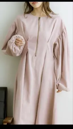 ノアル　まんちゃん　2way起毛タックワンピース