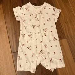petit main いちご柄半袖ロンパース 80