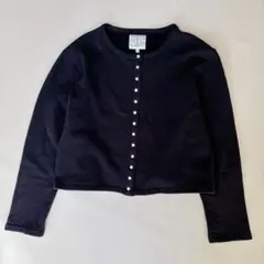 agnes b. アニエスベー スナップボタン カーディガン 裏起毛 黒 L