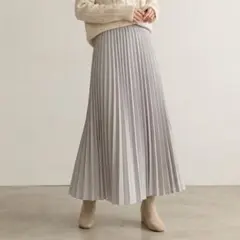 【新品】アコーディオンプリーツスカート ライトグレーのサムネイル