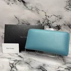 (美品)大人気、ポールスミス、長財布、ラウンド、オールレザー、マルチストライプのサムネイル