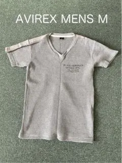 AVIREX ワッフル Vネック Tシャツ グレー Mサイズのサムネイル