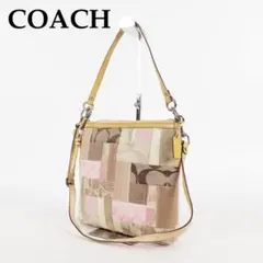 美品 COACH ショルダーバッグ 2way パッチワーク キャンバス