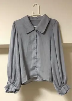 【最終値下げ】長袖シャツ シアー素材 透け感 ボリューム袖 Lサイズ