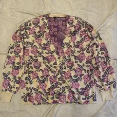 45R ギマニットのフラワープリントカーディガン 花柄 サイズ2 サマー