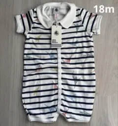 【18ヶ月/81cm】プチバトー☆半袖ショートロンパース