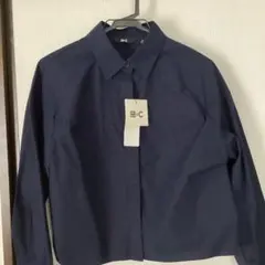 新品　タグ付　コットンコクーンシャツ　ユニクロ　M ネイビー