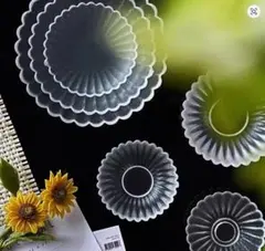 1/6サイズ　かわいいシンプルミニチュア食器【クリア】8点セット