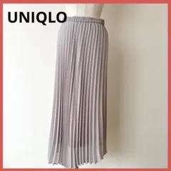 UNIQLO プリーツスカート M くすみピンク ウエストゴム 美品 上品 春夏