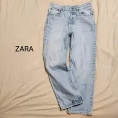 ZARA ユーズドダメージ加工 ストレートデニムパンツ USA 6