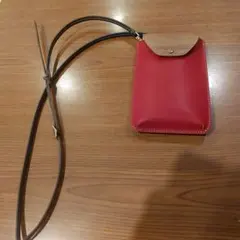 新品☆タグ付 サロンドアルファード シボ革 日本製 スマホポシェット 