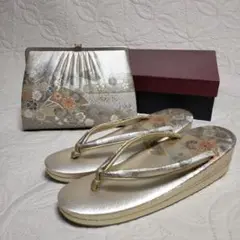 美品　草履　ゴールド　バッグセット