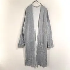 バックナンバー　ロングカーディガン　ボタンレス　ポケット　ライトオン　グレー　Mのサムネイル