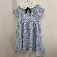 pom ponette 水色 花柄 半袖ワンピースのサムネイル