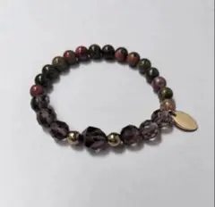 ユナカイト スモーキークォーツ デザインブレスレット 天然石