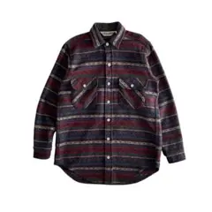 【希少】90s EMS USA製 ネイティブ総柄 ウールシャツジャケット