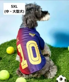 【新品未使用】犬用サッカーユニフォーム 5XL 中型犬 大型犬 夏⭐のサムネイル