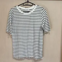 ストライプ 半袖Tシャツ フリル付きのサムネイル