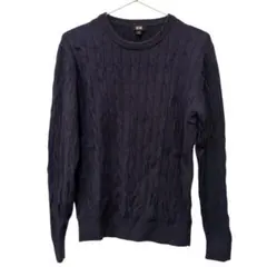 UNIQLO メンズ S ネイビー カシミヤ ブレンド ニット セーター