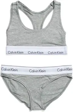 Calvin Klein グレー ブラジャーショーツセット Sサイズ