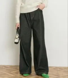 アーバンリサーチ ブラック　ワイドデニムパンツ