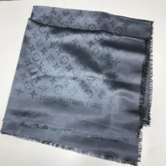 LOUIS VUITTON ブルーグレー ストール ガンメタ
