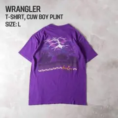Wrangler 90s シングルステッチ プリントT パープル L