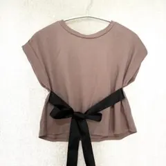 美品✦JILL by JILLSTUART リボンTシャツ M くすみピンクのサムネイル