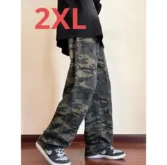 迷彩　ジーンズデニム　パンツ　2XL カモフラ カジュアル お洒落 大きいサイズ