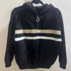フリースジャケット フード付き ストライプ