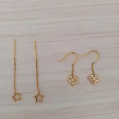 星型とハート型のピアスセット