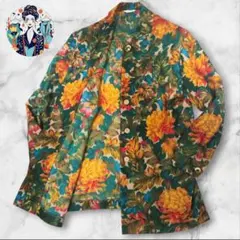 [イタリア製生地] 90s ロングカーディガン ヴィンテージ 日本製 金ボタン