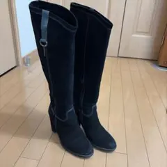値下げ❗️ディーゼル！黒 スエード ロングブーツ サイドジッパー付き