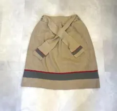 【極美品】フライアウェイ　スカート　ニット　ベージュ　S 膝丈　ウエストゴム