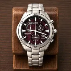 CITIZEN エコドライブ チタン クロノ H570-S030757 赤文字盤