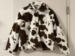 牛柄フリースジャケット　ムートンコート
