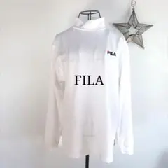 FILA フィラ ハイネック 長袖カットソー ホワイト Mサイズ メンズ ゴルフ