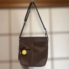 Harvest moon ブラウンレザーショルダーバッグ