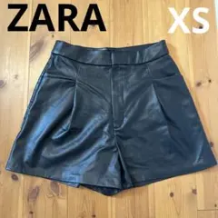 zara ザラ　レディース　フェイクレザー　ショートパンツ　黒　h&mのサムネイル