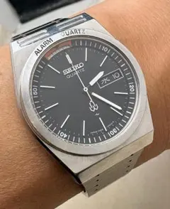 セイコー タイプ2 美品 ネイビー ガラス風防新品 電池新品 1977年製
