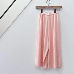 ワイドパンツ/ゆったり/ストレッチ/細見え/ウエストゴム/さらさら