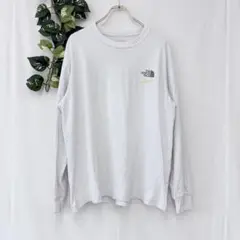 美品✨ ノースフェイス ロンT ホワイト でか ロゴ プリント 長袖 大きめ 白
