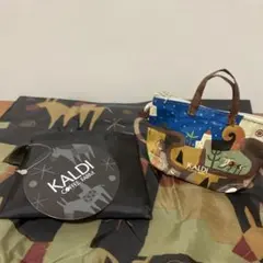 カルディ　非売品エコバッグ黒&カラビナ付きミニバッグ