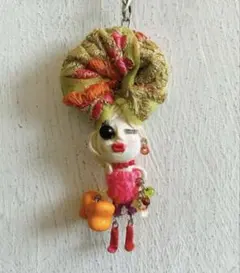 合*い様 刺繍リボンアタマのコ　ピンク×オレンジ