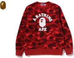 A BATHING APE 迷彩トレーナー レッド