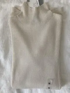 ユニクロ ×マメクロゴウチ 3Dリブハイネックセーター オフホワイト M