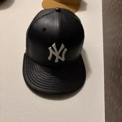 New Era 59FIFTY ブラックレザーキャップ 7 1/2