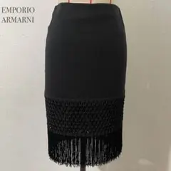 【美品】EMPORIO ARMANI/エンポリオアルマーニ/38/黒/フリンジのサムネイル